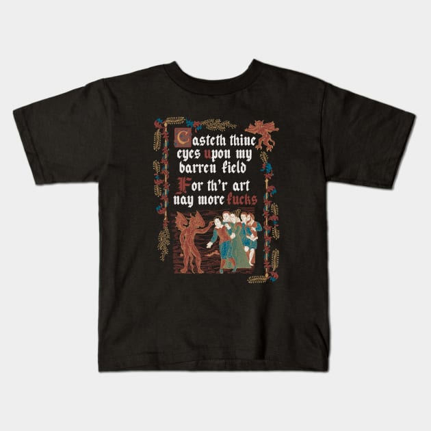 No More F*cks Medieval Style - funny retro vintage English history Kids T-Shirt by Nemons